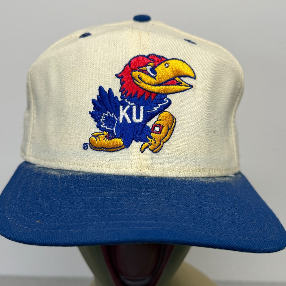 Vintage New Era Pro Model Kansas Jayhawks Hat Made in USA Big Jay Fitted Cap 7